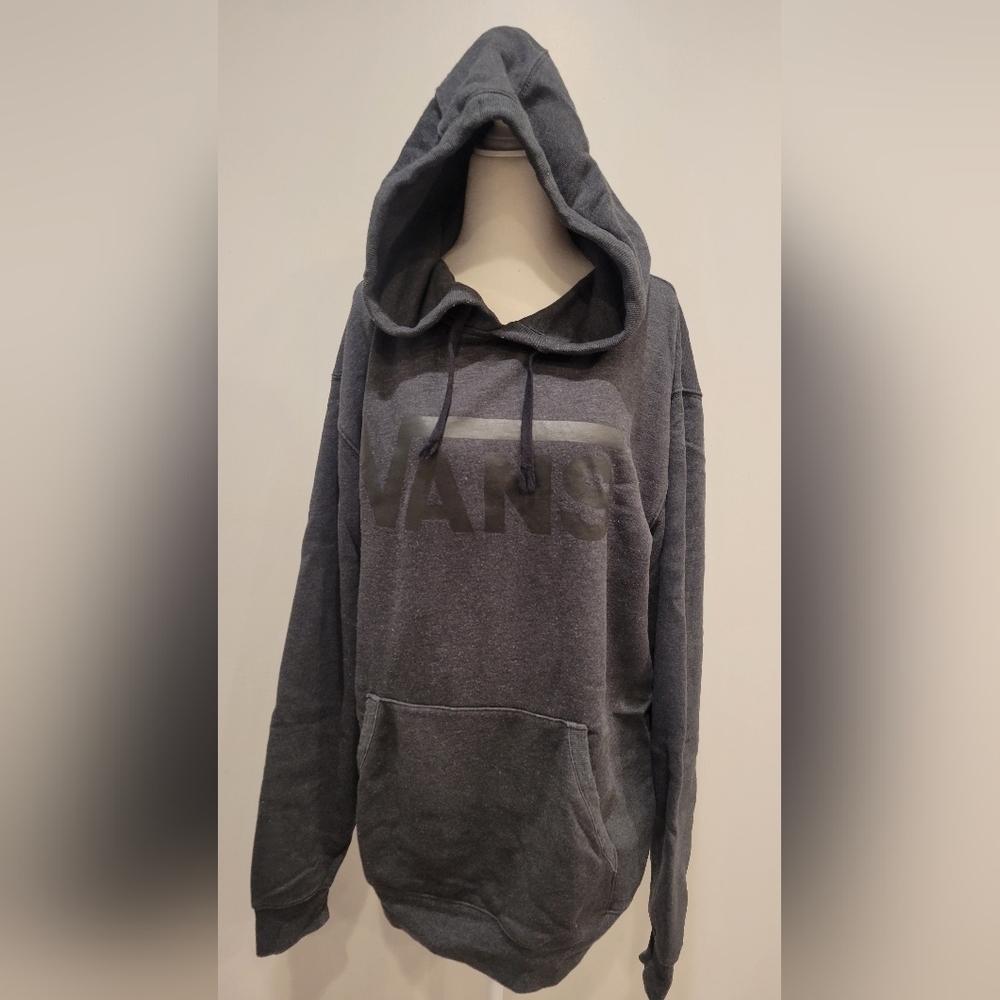 Vans | Dark Grey and Black Logo Hoodie Size Large